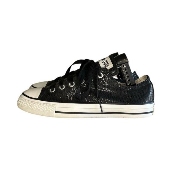 Womens Converse All Star Chuck Taylor Sequin Sneakers SIze 9 Black White CTAS - Picture 1 of 6